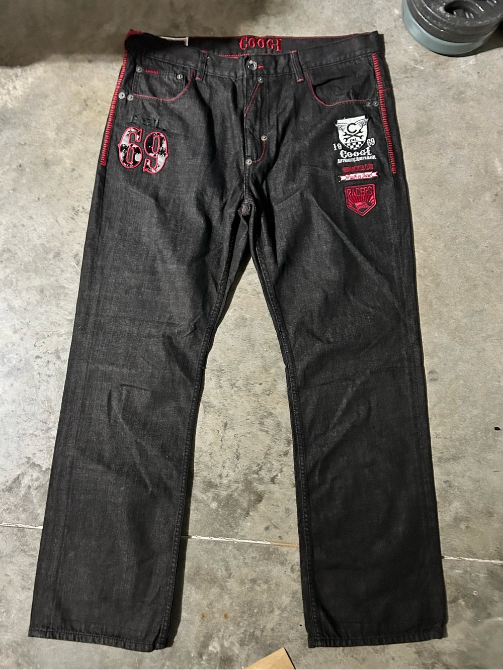 Coogi Black Embroidered Jeans Men’s 40x35